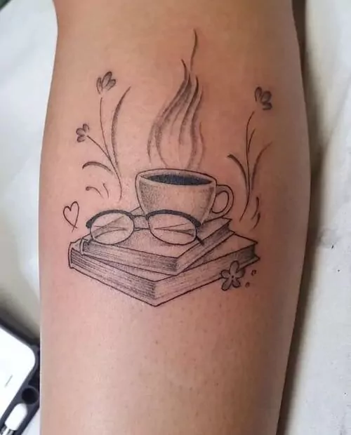 tatuaje fineline taza de cafe